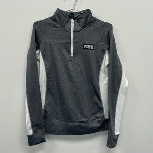 Gray & White PINK Quarter Zip, size S